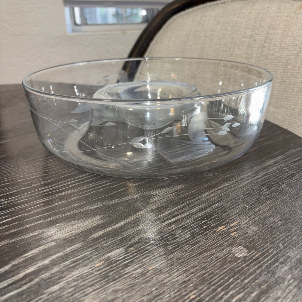 Vintage Princess House heritage crystal chip & dip bowl #401 veggie fruit server
